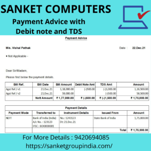 Payment Advice with Debit note and TDS